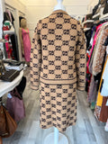 Pre Loved Gucci Wool Knit GG Logo Skirt & Jacket S-M