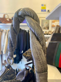 Pre Loved Louis Vuitton vintage Olympe Nimbus hobo bag, in grey leather (excellent)