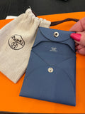 Pre Loved Hermes Bastia Change Purse in Blue (excellent)