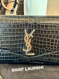 Pre Loved Yves Saint Laurent Uptown Pouch in black exotic leather - Excellent