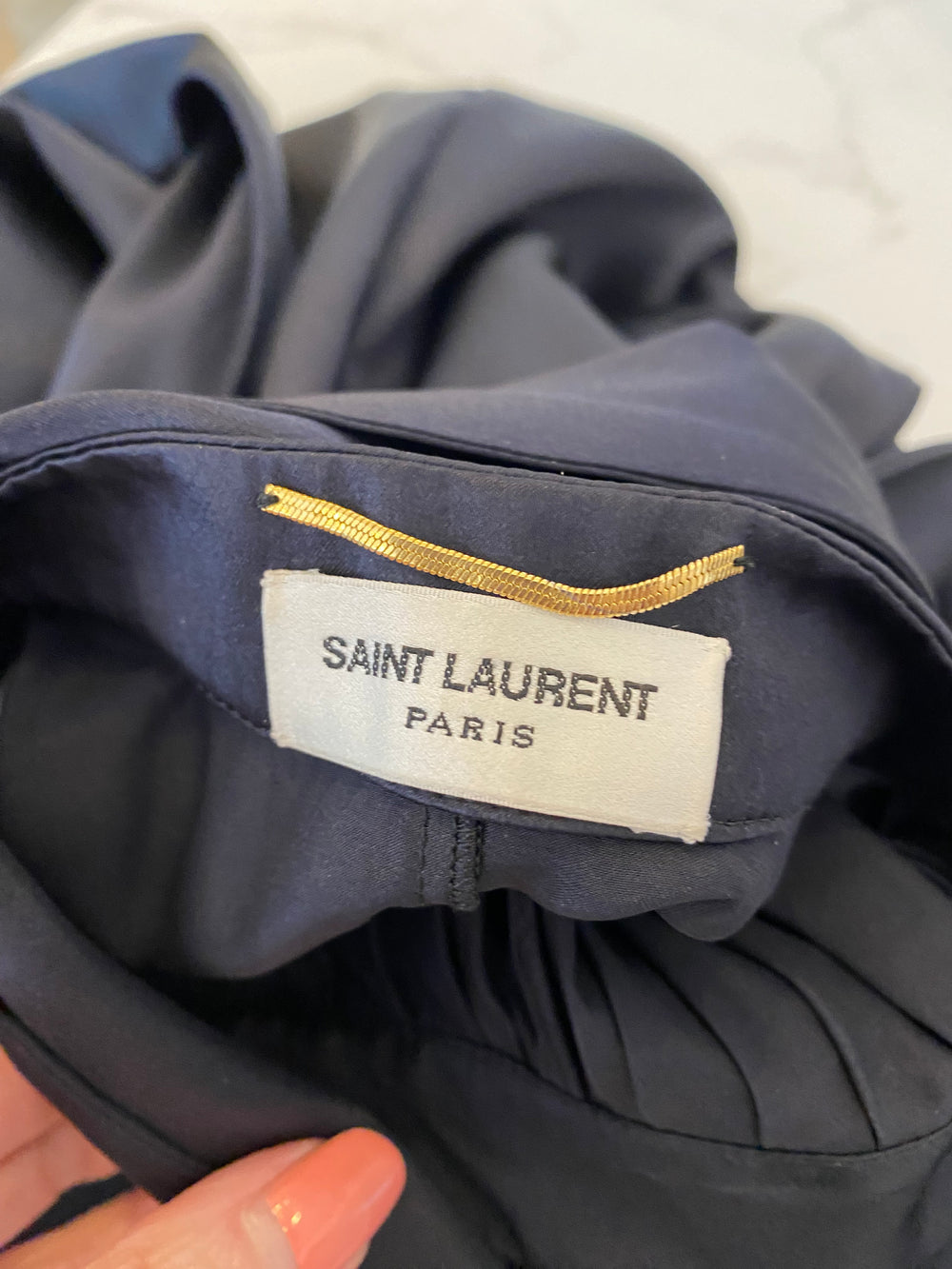 Pre Loved  Saint Laurent Black Silk Neck Tie top Uk 8