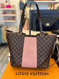 Louis Vuitton Jersey Tote In Damier Ebene & Magnolia Pink Centre Panel (reserved)