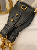 Pre Loved Christian Dior Latte Saddle Bag with Logo Web Strap  (excellent)