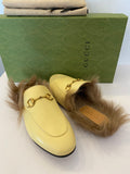 Pre Loved Gucci Princetown Cream Fur Mules UK4 - NEW