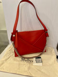 Pre Loved Mulberry M Zipped Envelope Bag in Red Leather (Excellent)