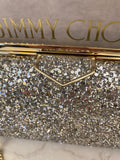 Pre Loved Jimmy Choo Champagne Glitter Clutch Bag - excellent