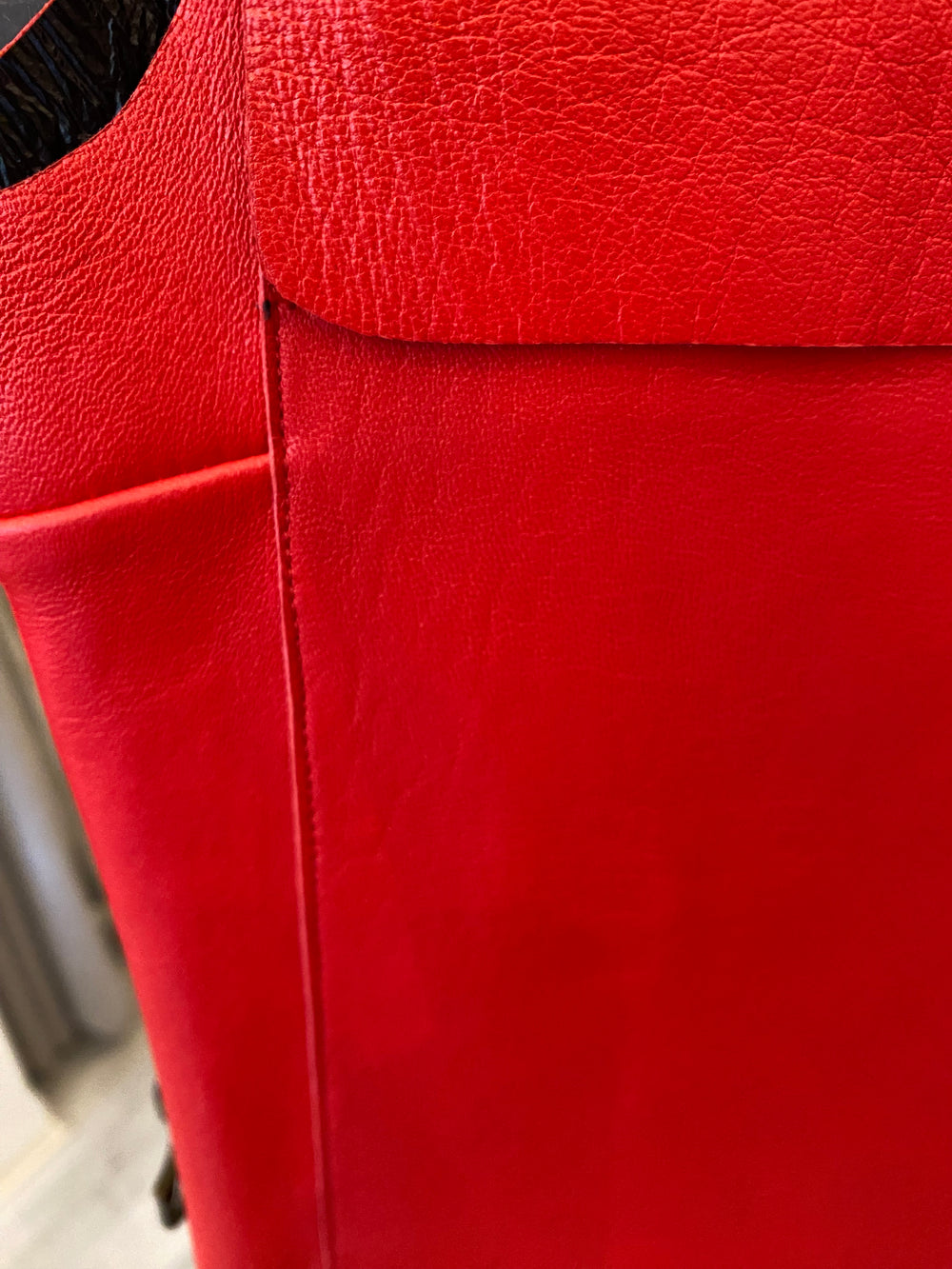 Pre Loved Marni Red Leather Dress/Gilet FR38  UK10