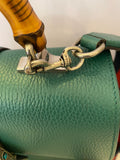 Pre Loved Gucci Green Leather Medium Dionysus Bamboo Top Handle (excellent)