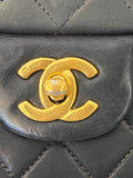 Pre Loved Chanel Vintage Classic Lambskin Double Flap Bag 22ct Gold Plated Hardware
