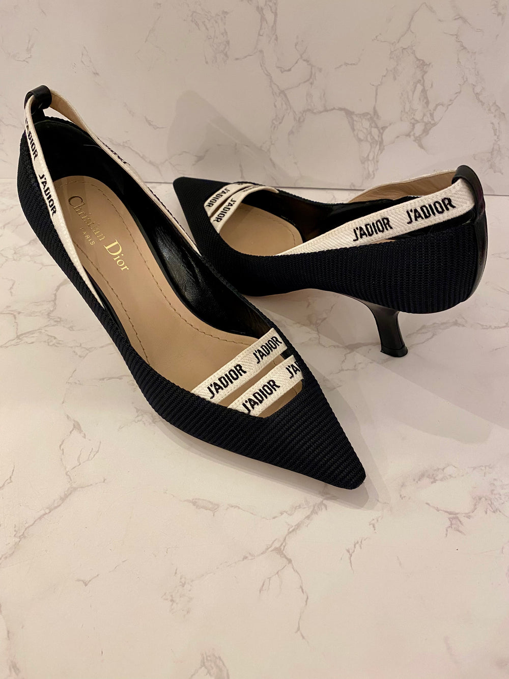 Pre Loved Christian Dior J'Adior Slingback Pumps in Black  UK 5.5