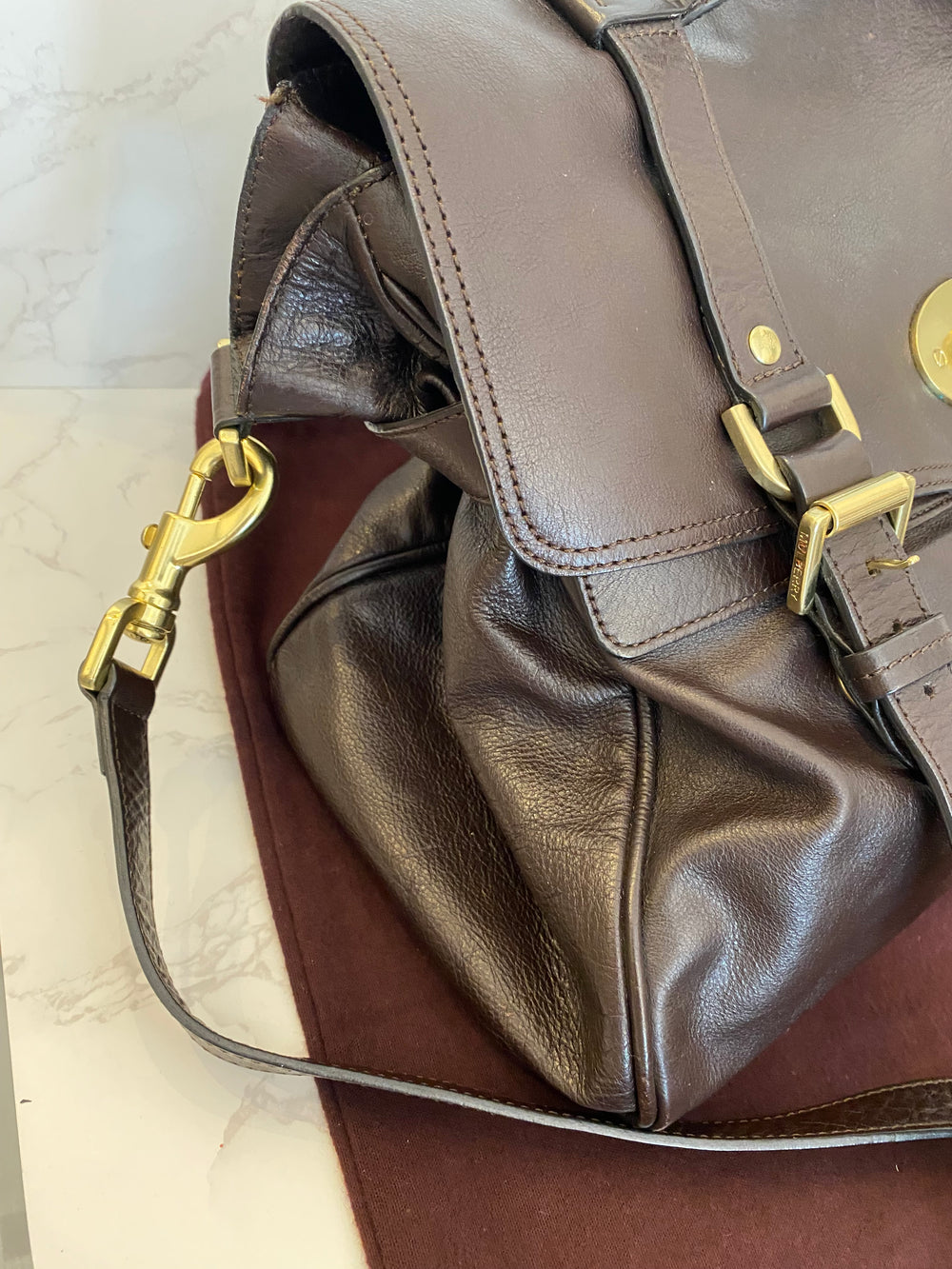 Pre Loved Mulberry Alexa in Chocolate Brown