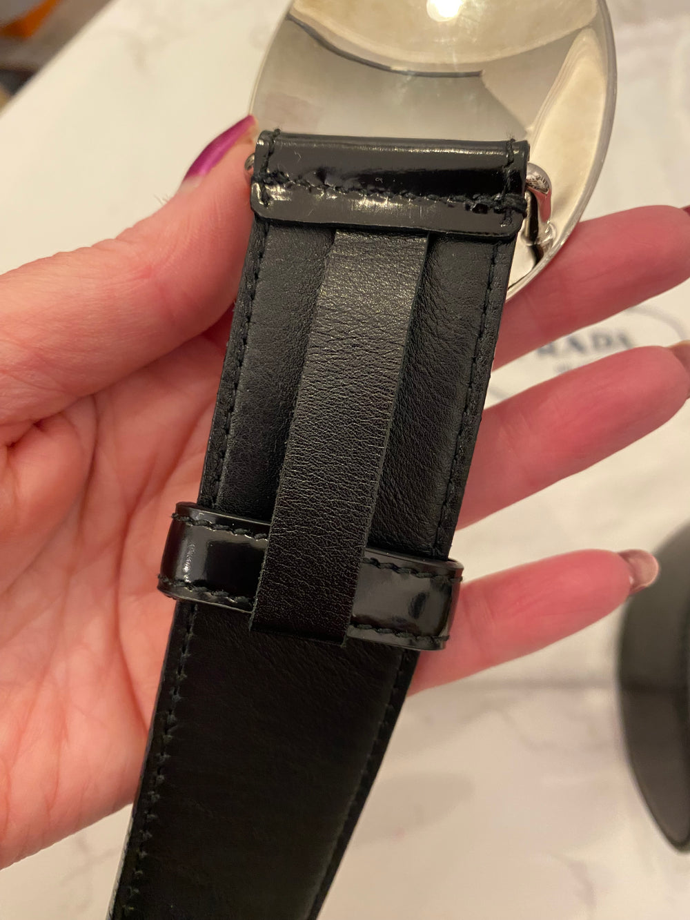 Pre Loved Prada  Logo Belt 90cm (excellent)