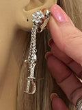 Pre Loved Dior Earrings DIOR letters with crystal detail (as new)
