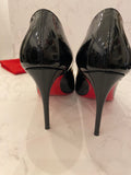 Pre Loved Christian Louboutin Black Patent Heels uk4 **reserved IL**