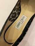 Pre Loved Jimmy Choo Black Devore Velvet Flats uk3 (new)