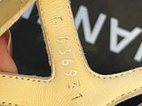 Pre Loved Chanel Beige Quilted Suede Wedge Sandals UK 6 (excellent)