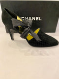 Chanel  Black Suede Tie shoes uk5 (new)