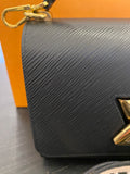Louis Vuitton Twist MM in Black Epi Leather with Jacquard Bandouliere Strap