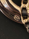 Chanel Leather, Crystal and Pearl CC Brooch (new)