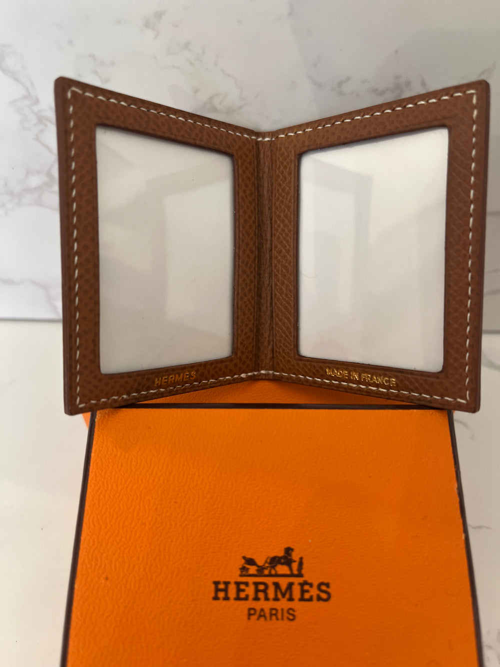 Pre Loved Hermes Leather Mini Photo Frame (new)