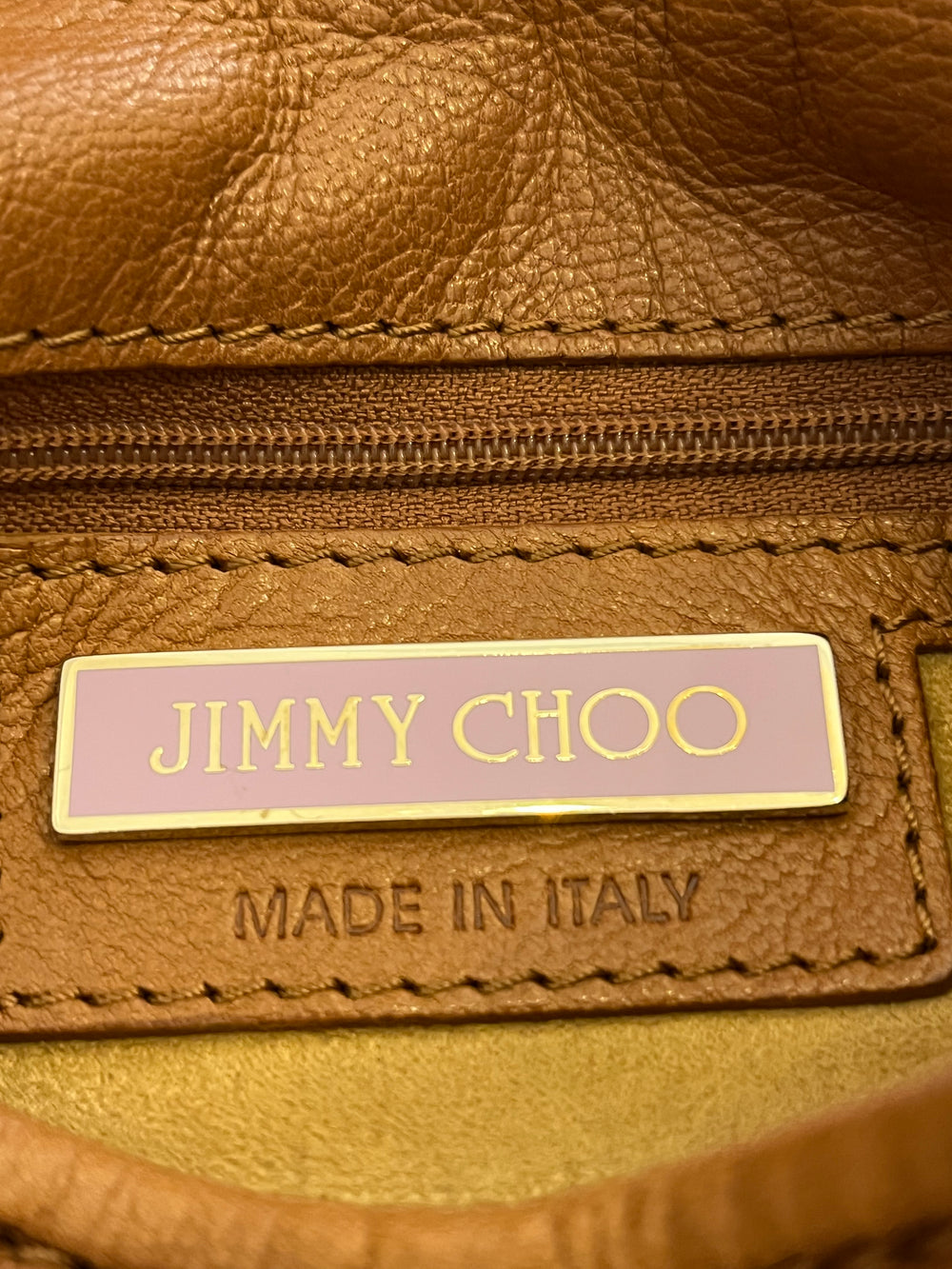Pre Loved Jimmy Choo Tan Leopard Print Leather Hobo