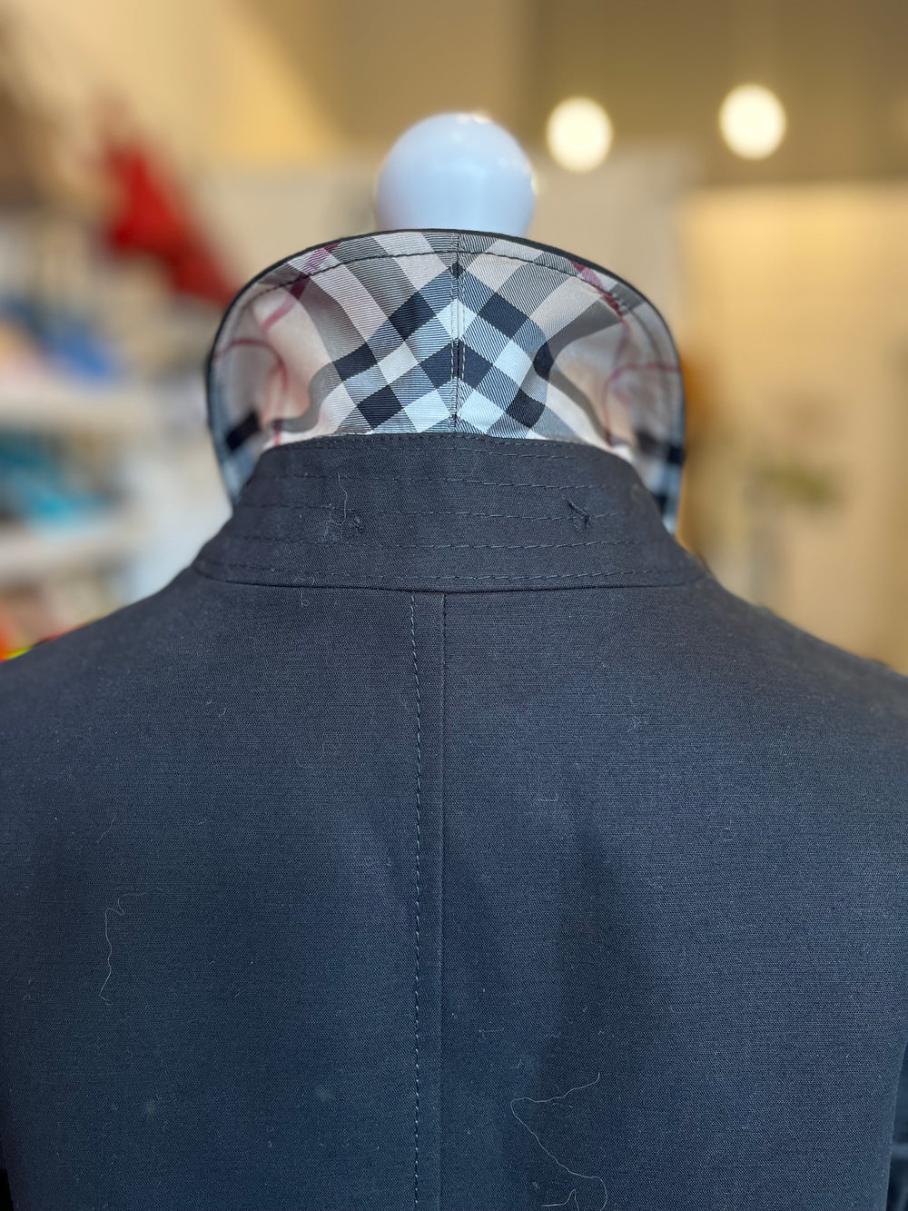 Pre Loved Burberry Black Wilo Coat Silver Toggles UK8