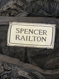 Pre Loved Spencer Railton Black Lace Ribbonwork & Feathers 2 Piece uk8-10