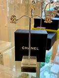 Chanel Silver Tone Pearl Earrings