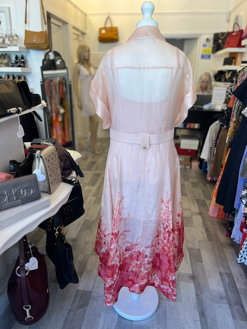 Pre Loved Zimmerman High Tide  Linen & Silk Dress Size 4 - UK 14