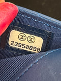 Pre Loved Chanel Boy Blue Leather Coin Purse / Card Holder (excellent)