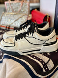 Pre Loved Dolce & Gabbana New Roma Sneakers in Black & White Leather - UK 5