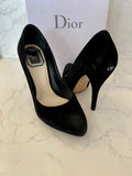 Pre Loved Christian Dior Miss Dior Black Suede Heels UK 4