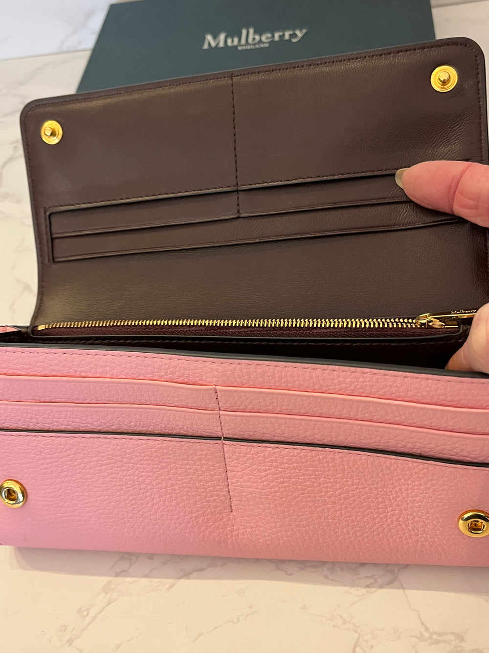Pre Loved Mulberry Wallet Purse in Rose Pink Leather (As New)