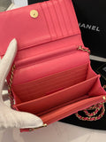 Pre Loved Chanel Mini Wallet on Chain in Pink 2020 (excellent)