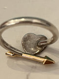Pre Loved Tiffany & Co Silver Heart and 18ct Gold Lovestruck Ring (excellent)