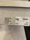 Pre Loved Jimmy Choo Romy 100 in Champagne Glitter uk6.5