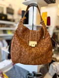 Pre Loved Jimmy Choo Tan Leopard Print Leather Hobo