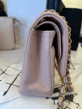 Pre Loved Chanel Classic Flap Bag in Powder Pink Caviar Leather (excellent)