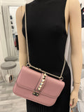 Pre Loved Valentino Garavani Rockstud Glam Bag in Poudre Leather