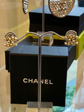 Chanel Silver Tone Pearl Earrings