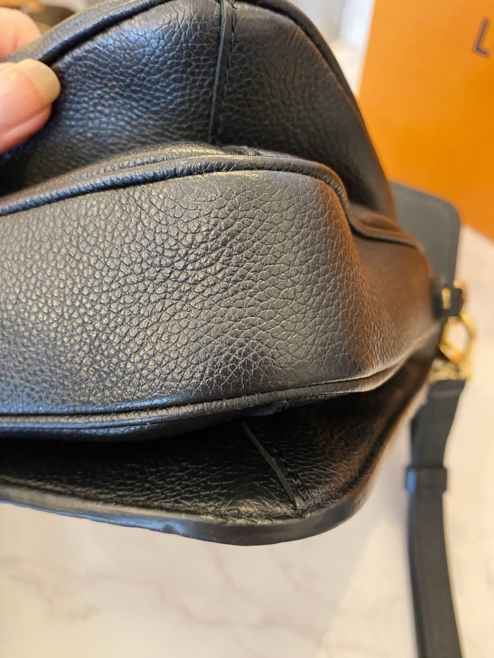 Pre Loved Louis Vuitton Pochette Metis Bag in Black Empreinte Leather **RESERVED A**