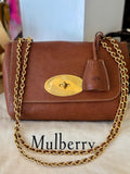 Pre Loved Small Mulberry Lily Shoulder bag in oak grained vegetable leather - Excellent