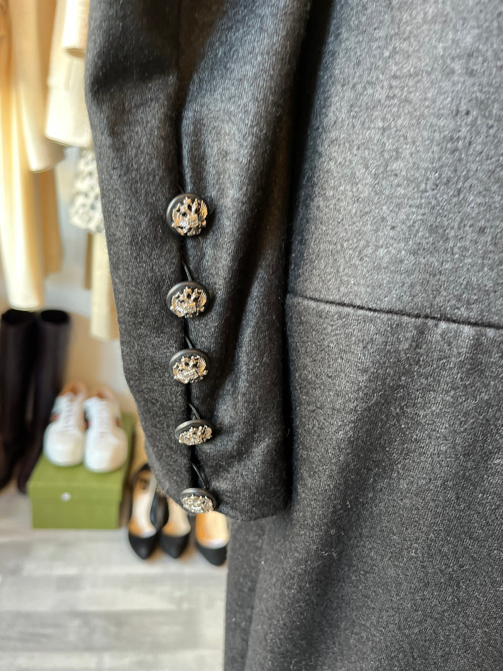 Pre Loved Chanel Double Breasted Black Wool Dress FR36 UK8