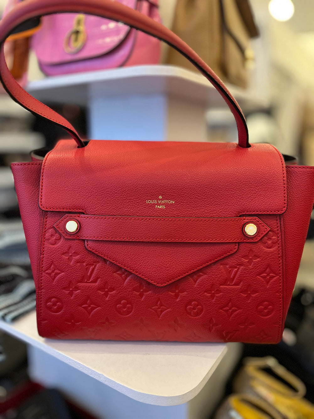 Pre Loved Louis Vuitton Trocadero Bag in Red Empreinte Leather (matching purse listed separately)