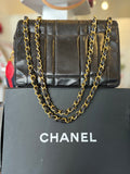 Chanel Vertical Stitched CC Jumbo in Black Lambskin Leather