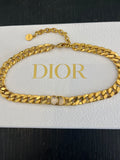 Pre Loved Dior Danseuse Etoile gold finish choker necklace (excellent)