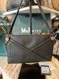 Mulberry Black M Zipped Black Calf Leather Pouch/ Shoulder Bag