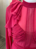 Pre Loved Self Portrait Pink Midi Dress Uk14 (excellent)