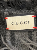 Pre Loved Gucci Fur Trimmed Shawl in Grey