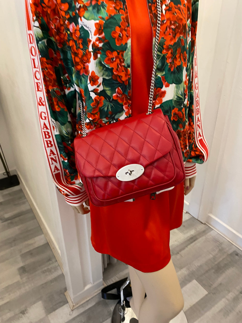 Pre Loved Mulberry Small Darley in Quitled Scarlet Red Leather (new)